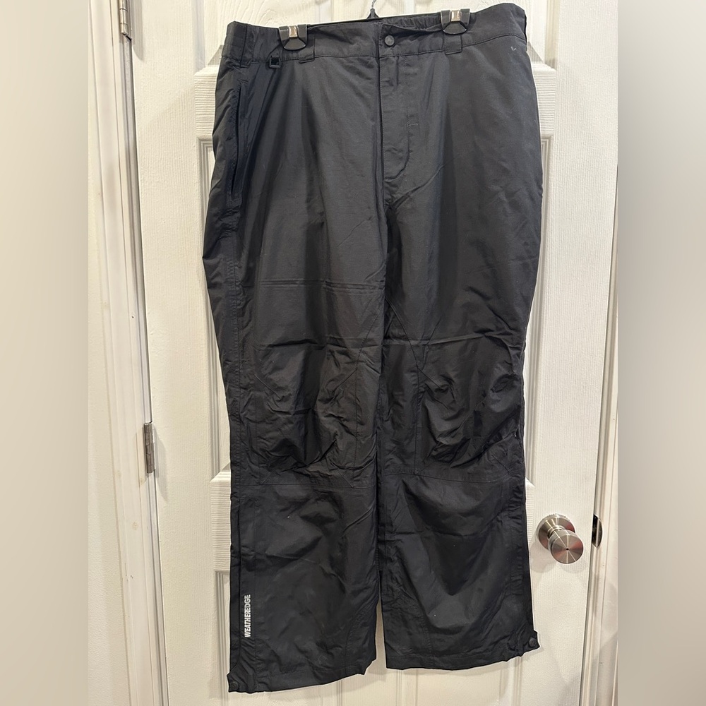 Eddie Bauer Weather Edge Men's Large Black Rip Stop Mesh Lined Ski Snow Pants XL
